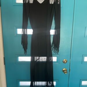 Elegant For Love & Lemons XS Black Fringe Dress